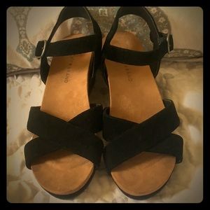 Luck brand ankle strap wedges